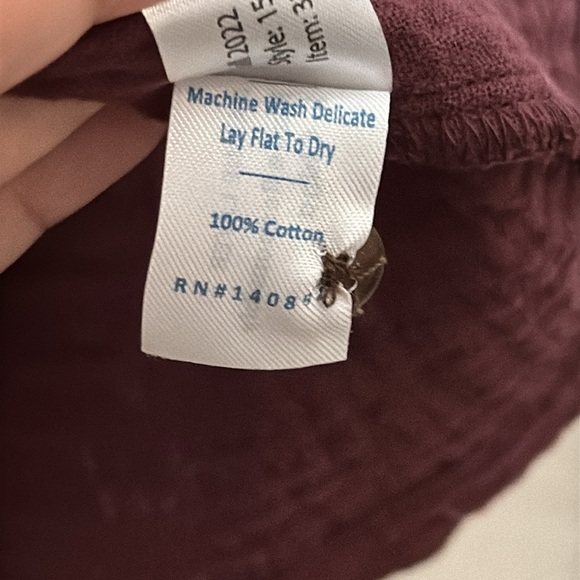 Marine Layer Colette 100% Cotton Gauzy Button Front V-Neck Puff Sleeve Blouse L - Picture 8 of 12